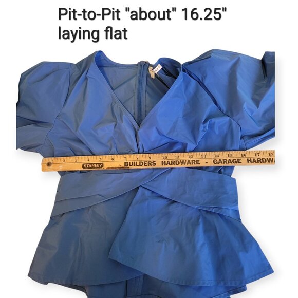 VERONICA BEARD Seema Wrap-Effect Taffeta Blouse Twist-Front Tie Back Top size 4 - Picture 12 of 14